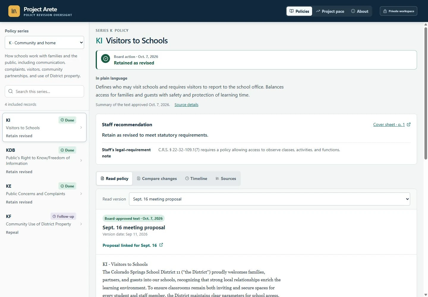 Project Arete interface
